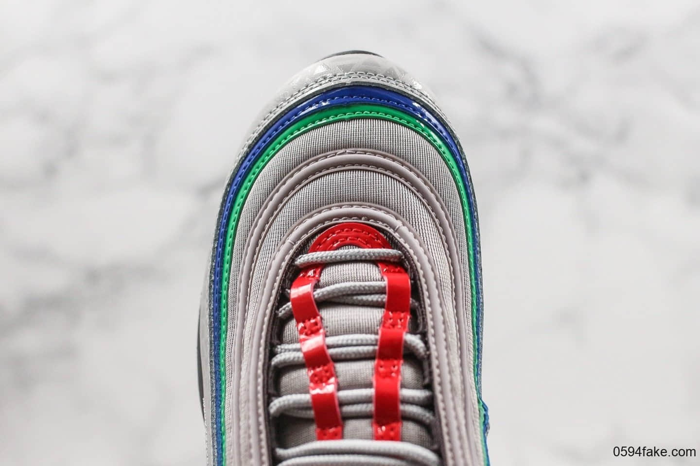 耐克Nike Air Max97纯原版本灰蓝绿色子弹气垫任天堂Max97全掌大气垫原鞋开模 货号：CI5012-001