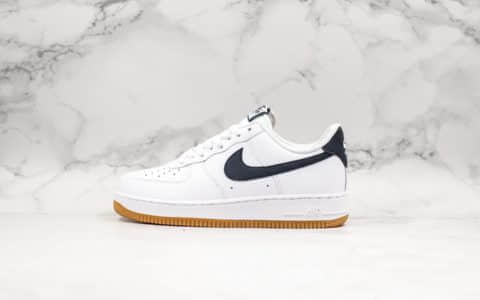 耐克Nike Air Force 1空军一号AF1休闲板鞋运动鞋白黑公司级带半码头层皮鞋头电脑冲孔内置软底气垫 货号：CI0057-100