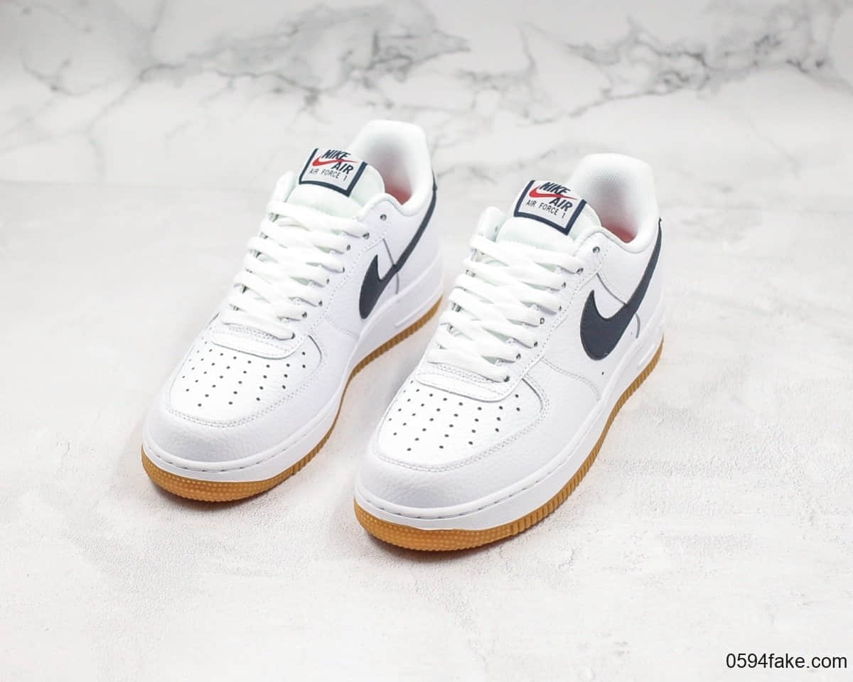 耐克Nike Air Force 1空军一号AF1休闲板鞋运动鞋白黑公司级带半码头层皮鞋头电脑冲孔内置软底气垫 货号：CI0057-100