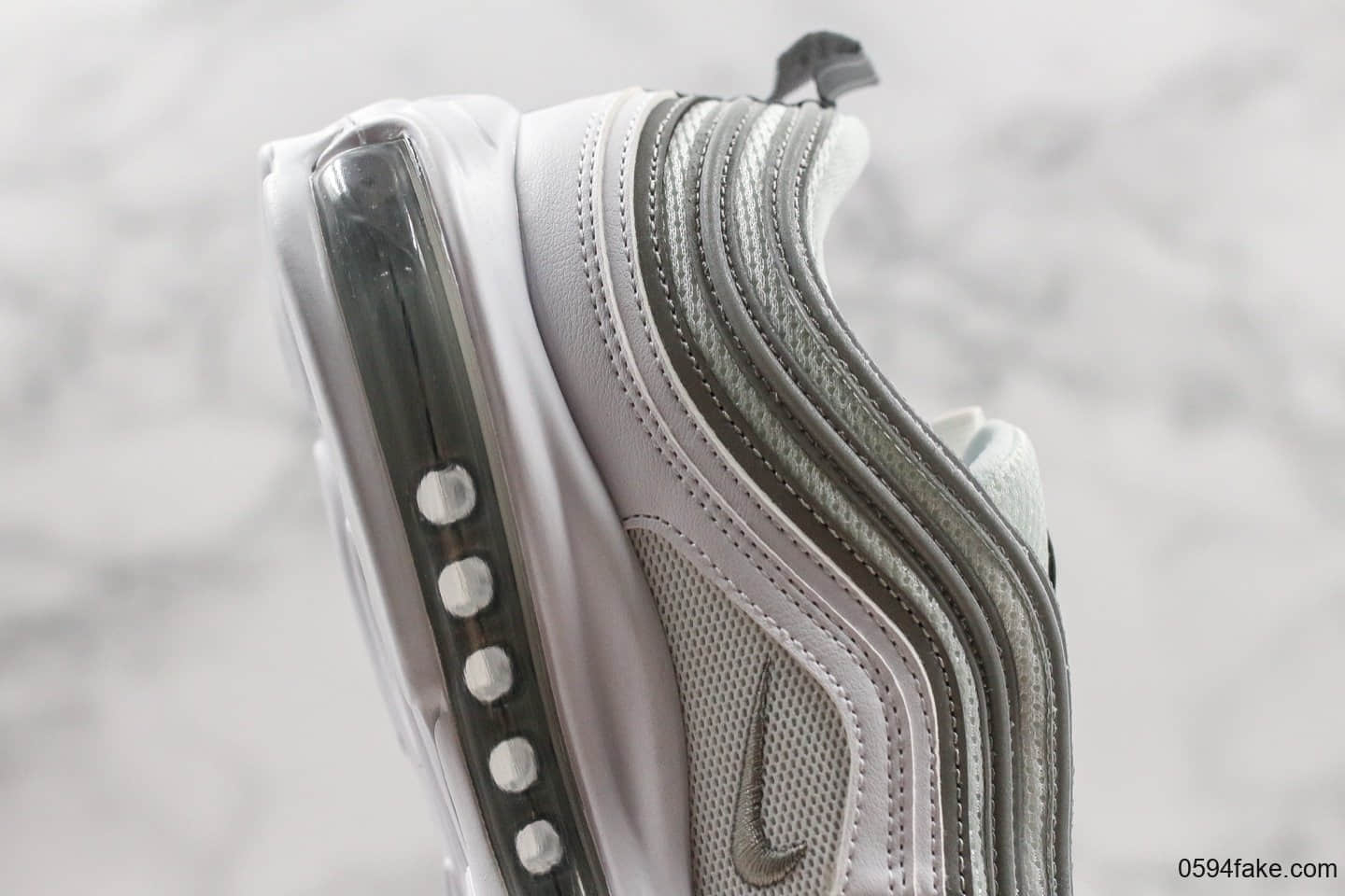 耐克Nike Air Max 97 Reflect Silver纯原版本3M反光银灰子弹气垫鞋原底原面小潘气垫正确版型 货号：921826-105