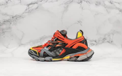 巴黎世家Balenciaga Track 4.0纯原版本第四代黑橙色老爹鞋原档案数据开发