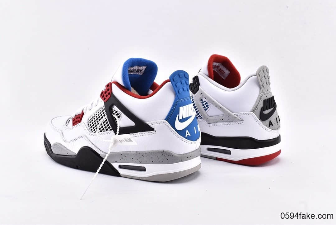 乔丹Air Jordan 4 what the纯原版本AJ4乔丹4代篮球鞋鸳鸯白红蓝水泥实战篮球鞋 货号：CI1184-146