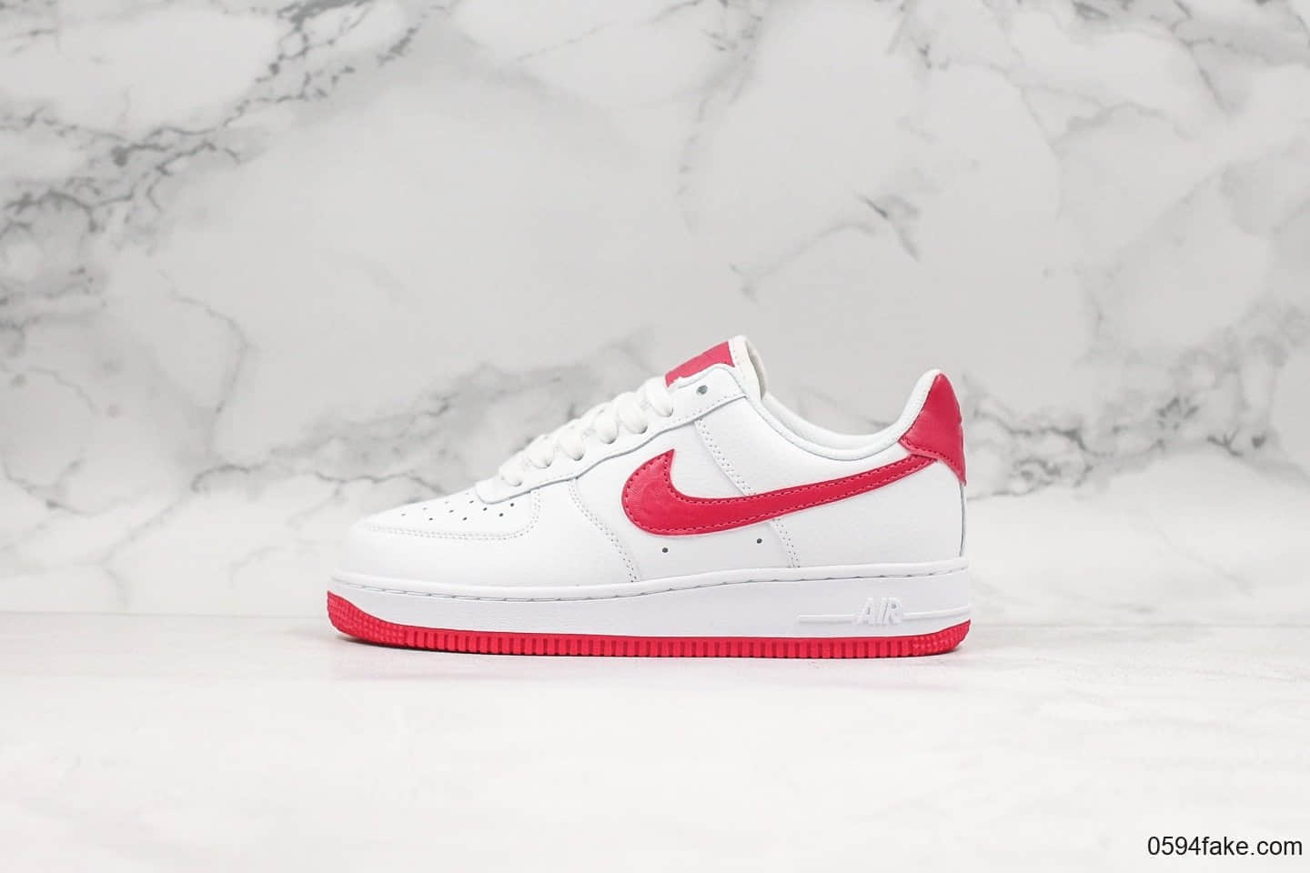 耐克Nike Air Force 1 Low低帮空军一号白红公司级版本原厂Solo气垫原档案数据开发原装黑盒 货号：AH0287-107