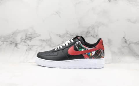 耐克Nike Air Force 1 07 LV8 “China Hoop Dreams”空军一号休闲运动鞋中国区限定配色黑红嘻哈涂鸦公司级带半码“街机”创意联名 货号：CK0732-081