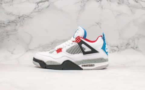 乔丹Air Jordan 4 what the纯原版本AJ4乔丹4代篮球鞋白红蓝水泥鸳鸯配色 货号：CI1184-146