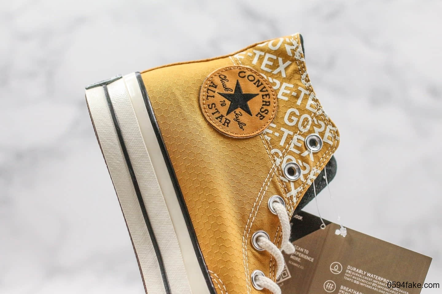 匡威Converse Chuck x Gore-Tex小麦卡其色公司级版本最新防水材质正确PU蓝底硫化工艺