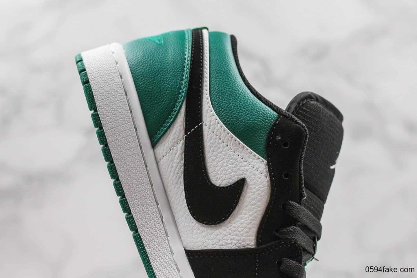 乔丹Air Jordan 1 Low Mystic Green纯原AJ1低帮黑绿脚趾内置sole气垫区别市面通货版本 货号：553558-113