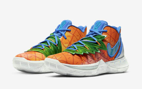 《海绵宝宝》 x Nike Kyrie 5“菠萝屋”配色释出官图！ 货号：CJ6951-800