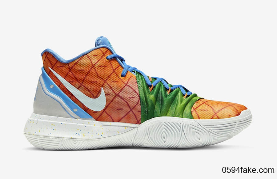 《海绵宝宝》 x Nike Kyrie 5“菠萝屋”配色释出官图！ 货号：CJ6951-800