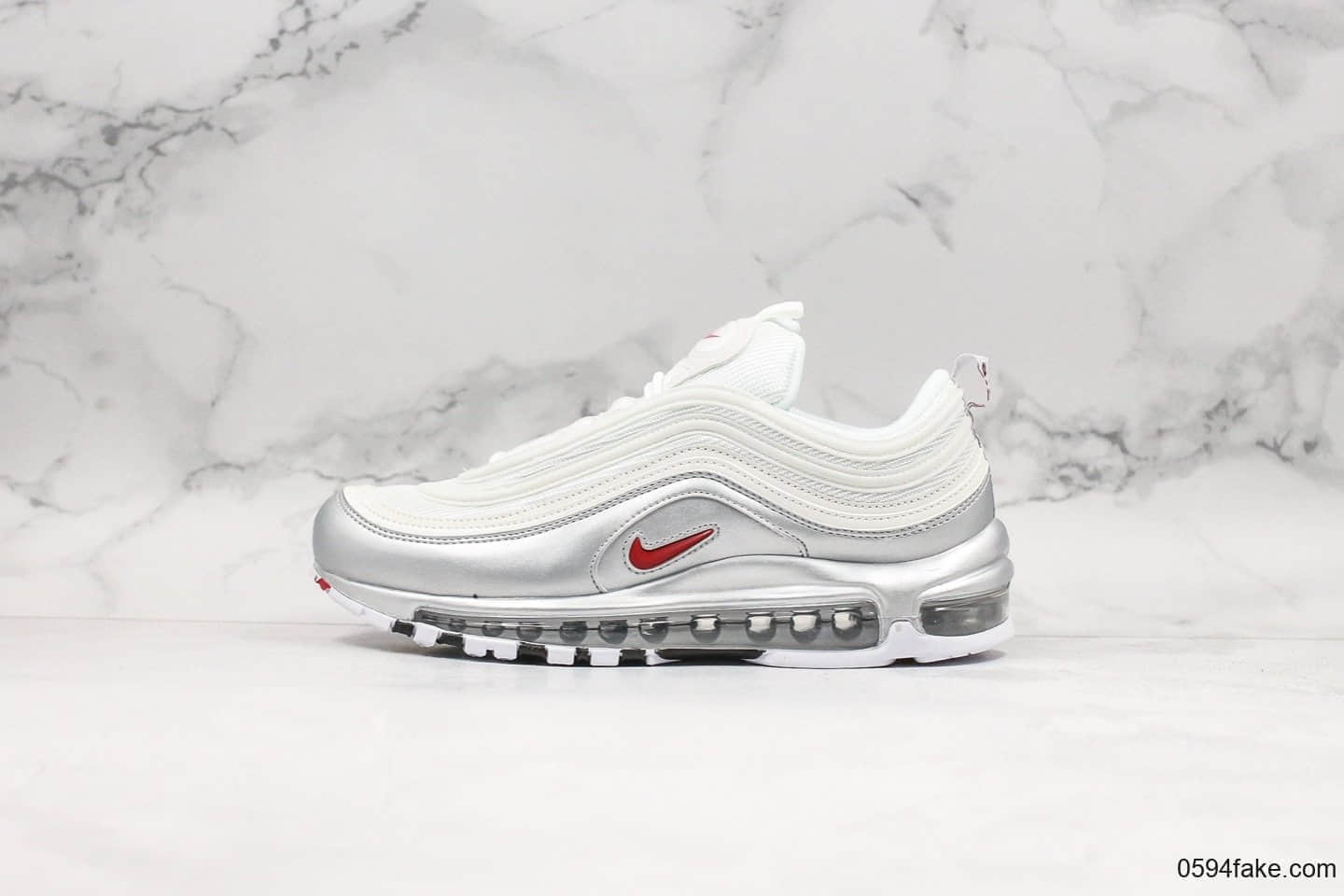 耐克Nike Air Max 97QS白银子弹公司级带半码复古气垫慢跑鞋正确版本工艺原楦开发 货号：AT5458-100