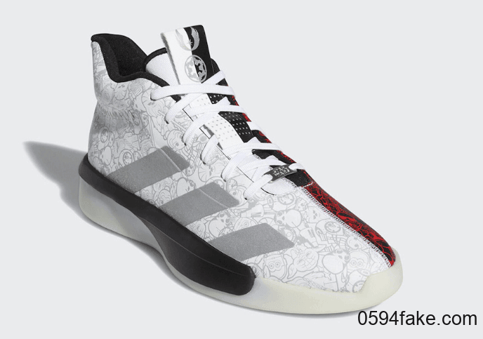 酷炫阴阳设计+可爱Q版图案！这双《星球大战》 x adidas Pro Next 2019你打几分？ 货号：EH2459