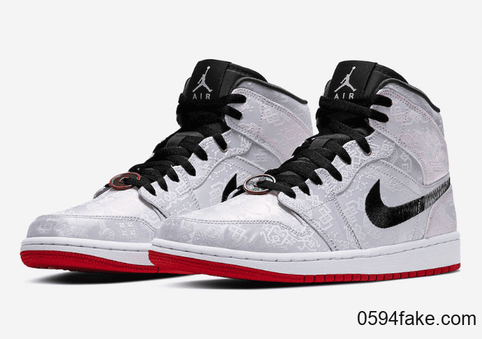 这个“白丝绸”我爱了！CLOT x Air Jordan 1 Mid“ Fearless”释出官图！ 货号：CU2804-100