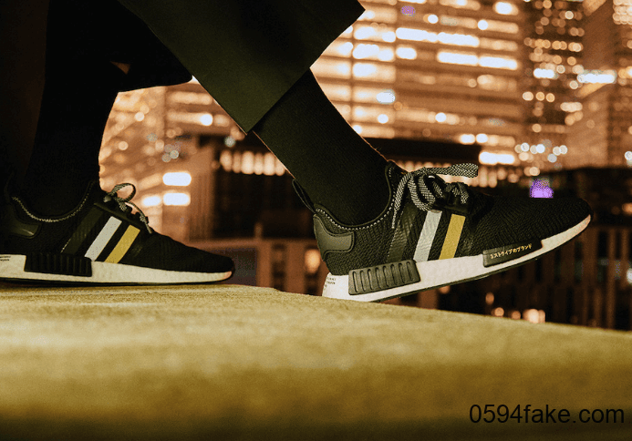 经典黑金配色！Shoe Palace x adidas NMD R1现已发售！ 货号：EH2749