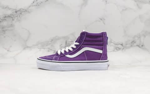 万斯VANS SK8-HI-ZIP公司级版本联名紫色后跟拉链款小红书爆款经典高帮拉链款原厂硫化工艺 货号：VN000XH8GKV