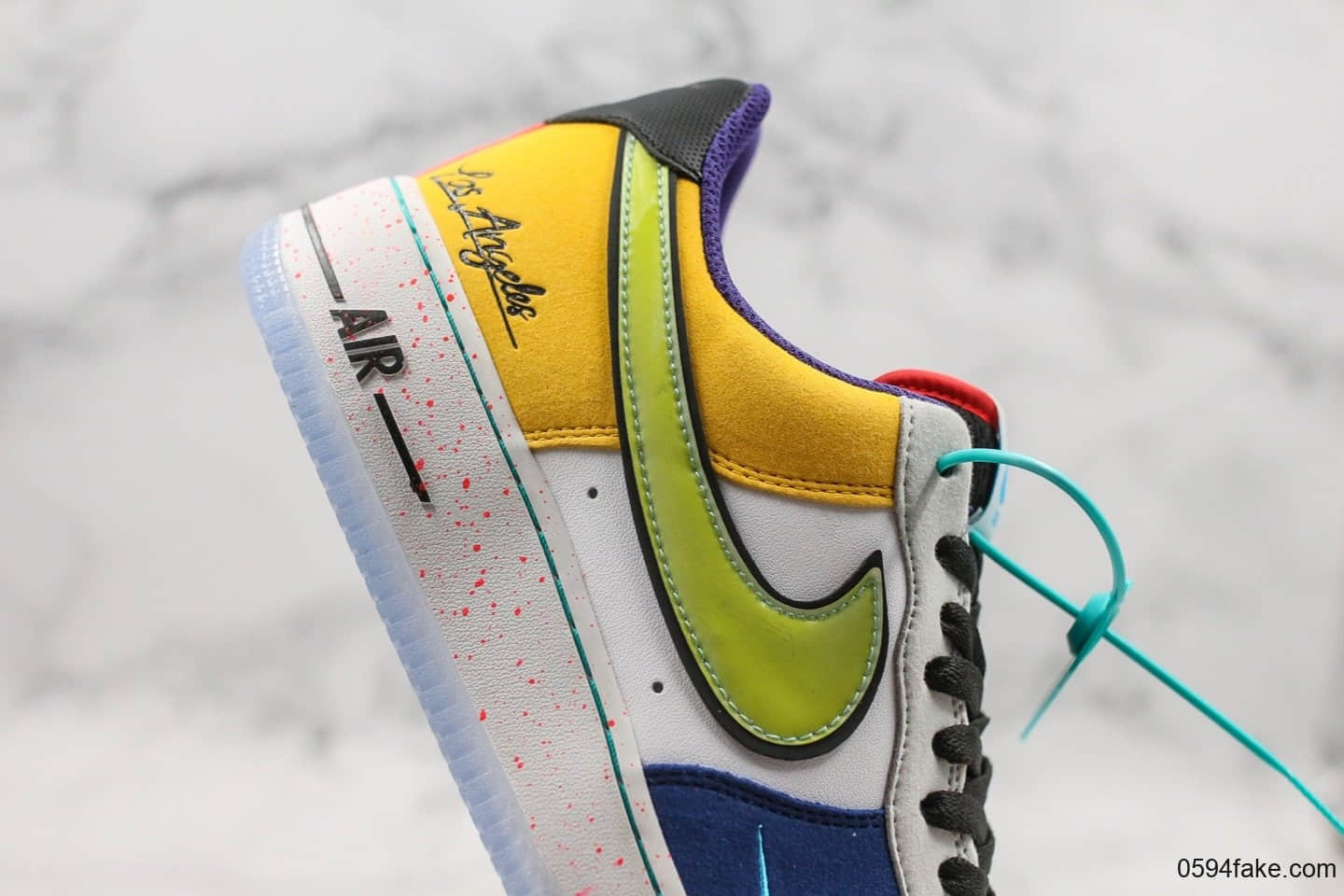 耐克Nike Air Force 1 What The LA纯原版本低帮空军一号洛杉矶限定鸳鸯配色内置气垫原盒原标 货号：CT1117-100