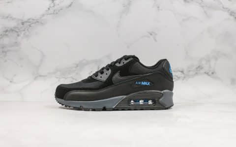 耐克Nike Air Max 90 Essential纯原版本max90复古气垫运动慢跑鞋黑蓝色内置可视气垫皮革鞋面 货号：CN0194-001