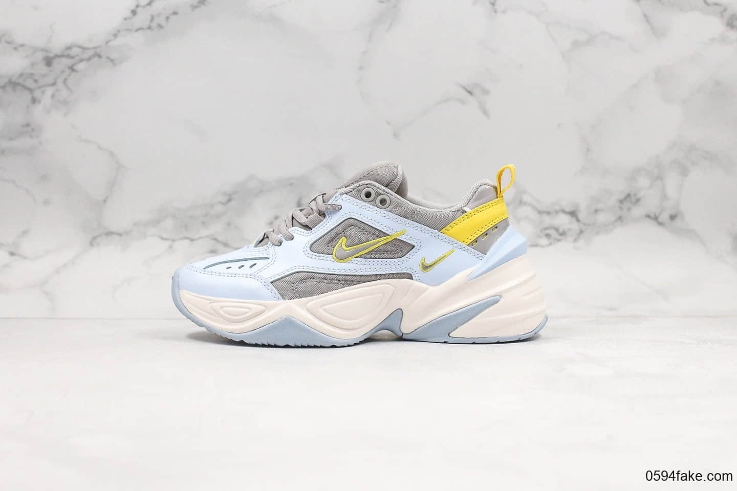 耐克Nike M2K Tekno 'Pink Foam纯原版本灰浅蓝m2k老爹鞋青岛原厂发泡技术愿档案数据开发 货号：AO3108-403