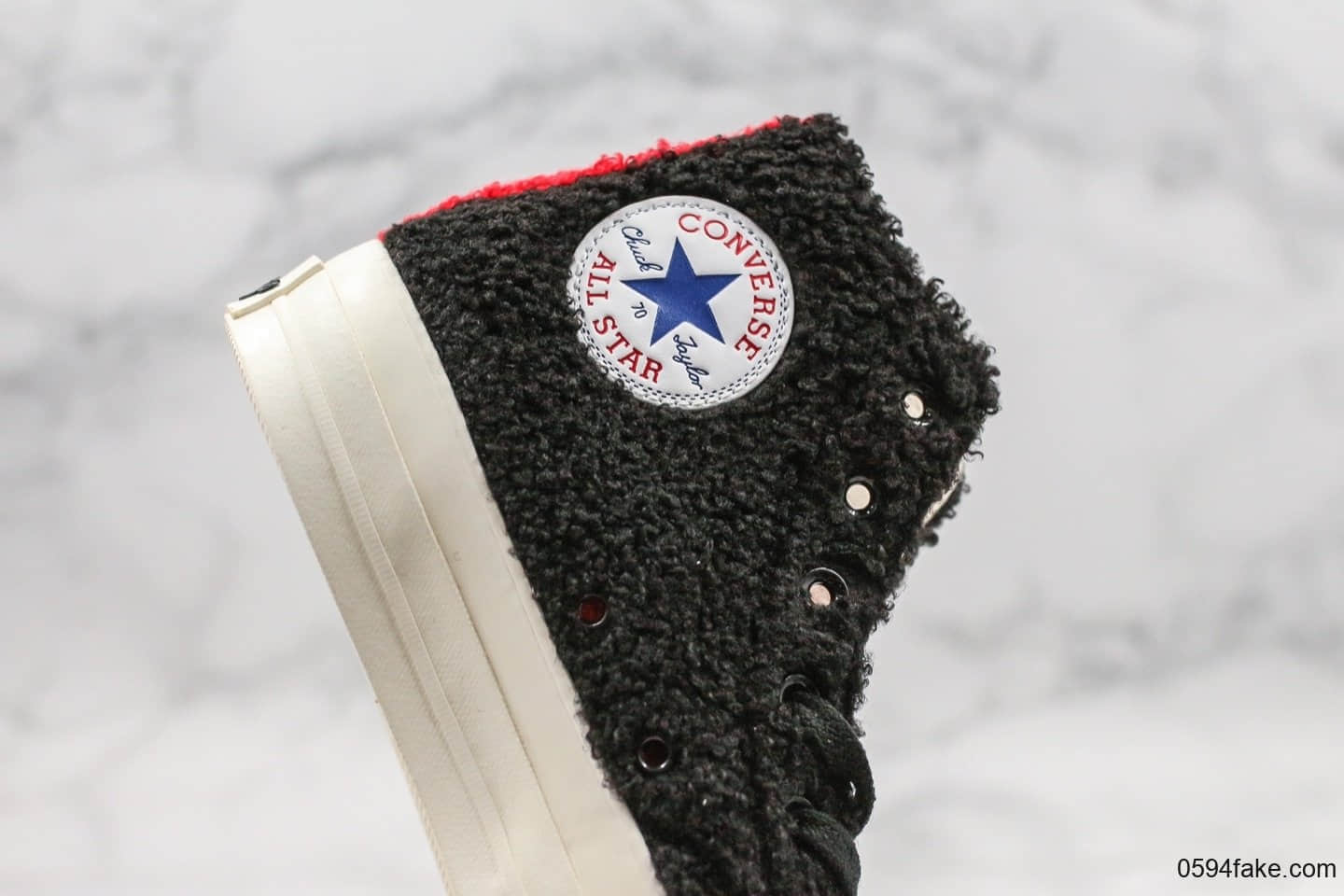 匡威Converse x Kith x Disney公司级版本三方联名米老鼠配色原厂硫化大底正确硅蓝软中底鞋面采用夏尔巴羊毛打造