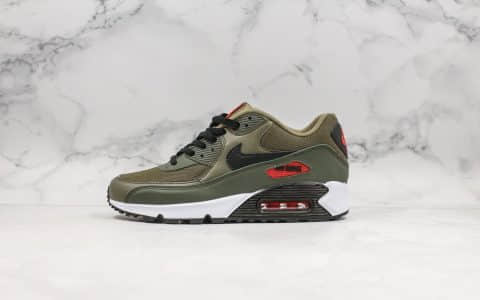 耐克Nike Air Max 90 Essential公司级版本复古max90气垫鞋黑绿配色内置可视气垫搭配菱纹塑胶嵌板 货号：AJ1285-205