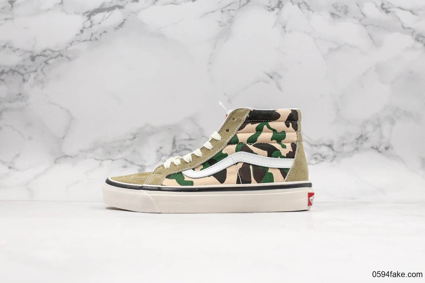 万斯Vans Sk8-Hi Cordura White Asparagus Camo公司级版本高帮硫化板鞋迷彩军工配色2019全新DT大田版本 货号：VN0A4BV6VZK1