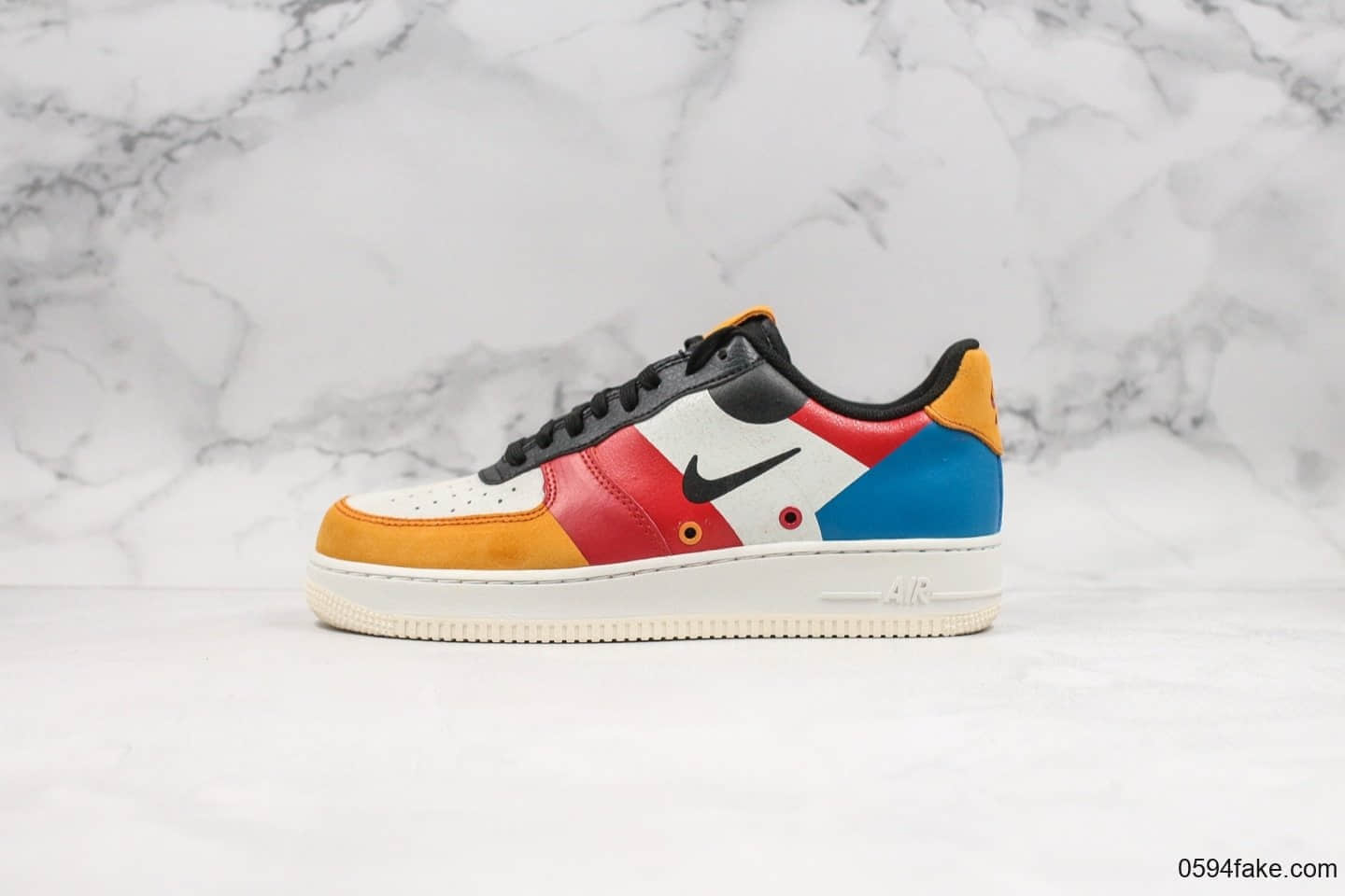 耐克Nike Air Force 1纯原版本低帮空军一号拼接配色搭配多种材质内置气垫原鞋开模休闲百搭板鞋 货号：CI0065-101