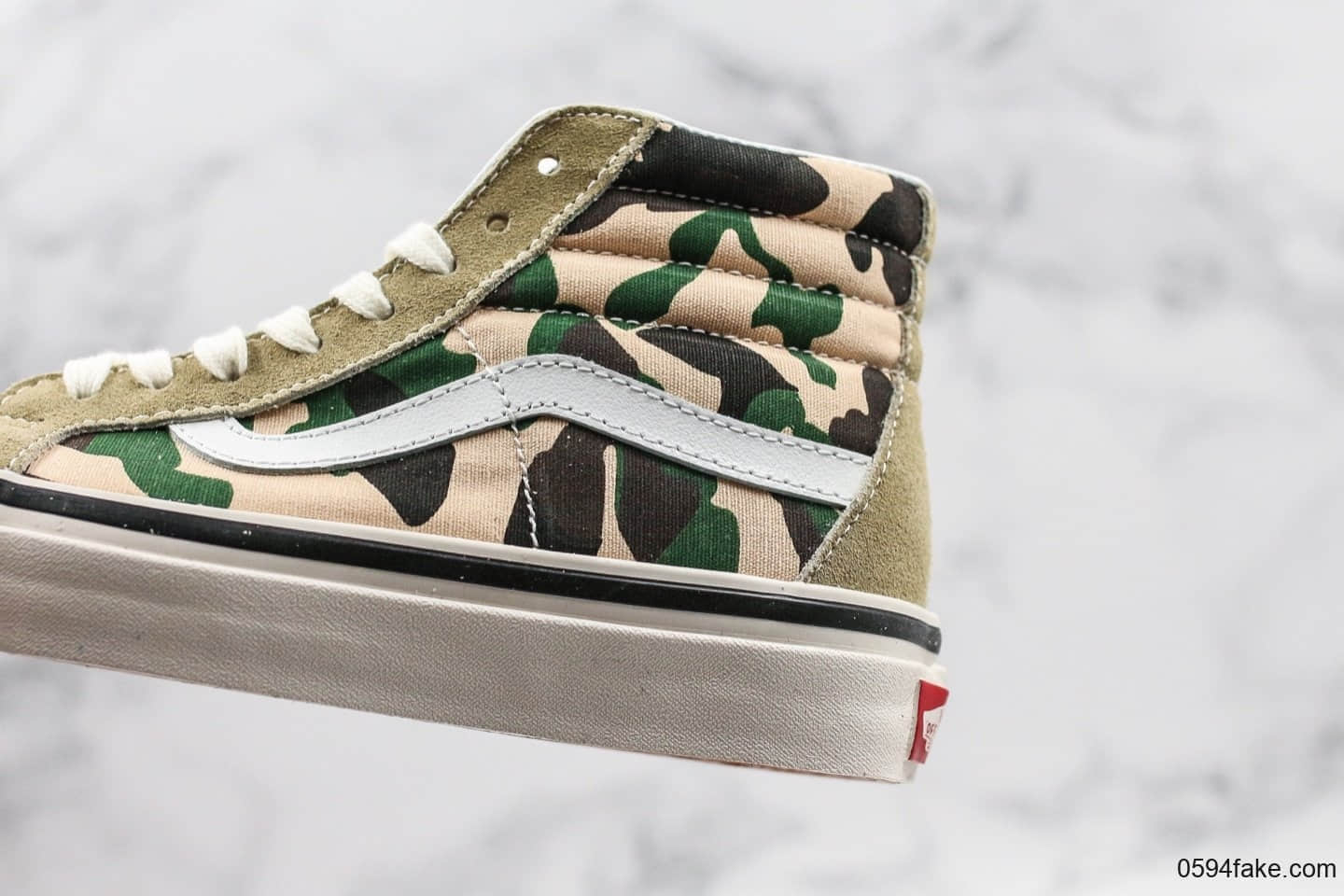 万斯Vans Sk8-Hi Cordura White Asparagus Camo公司级版本高帮硫化板鞋迷彩军工配色2019全新DT大田版本 货号：VN0A4BV6VZK1