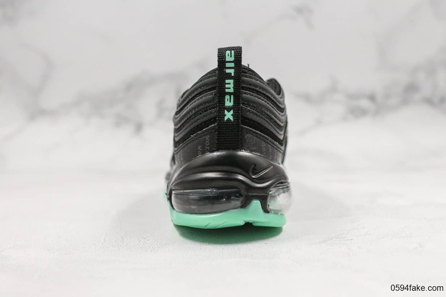 耐克Nike Air Max 97 Premium Green Glow纯原版本复古Max97黑数码骇客帝国绿配色正确小潘气垫完美细节原底原面 货号：921826-017