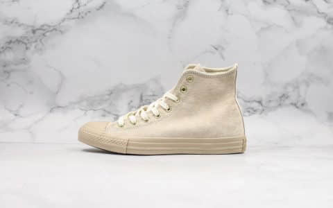 匡威Converse Chunk Taylor All Star公司级版本麂皮米白金标高帮2019秋冬新款图案细节完美处理