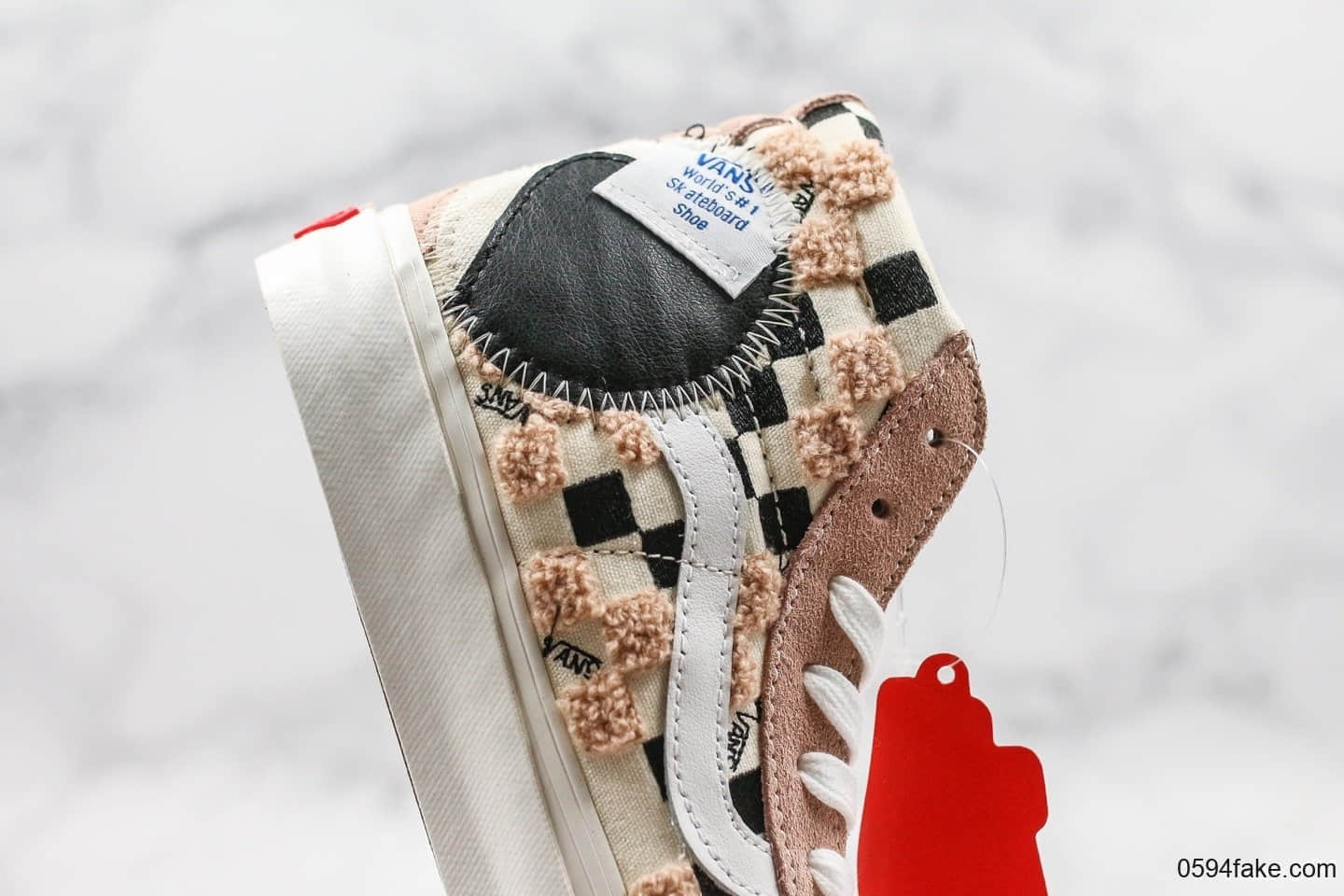 万斯Vans SK8-Hi Bricolage LX纯原版本范斯新一代解构棕色拼接高帮原档案数据开发原厂硫化工艺