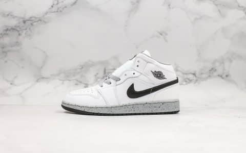 乔丹Air Jordan 1 Mid公司级版本AJ1白水泥配色原盒原标原楦头纸板打造乔丹实战篮球鞋 货号：554725-115