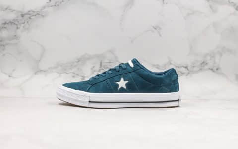 匡威Converse One Star公司级版本木村一星水墨蓝正确硅蓝PU中底头层牛皮材质原厂硫化工艺