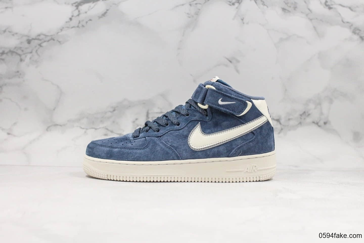 耐克Nike Air Force 1 Mid 07纯原版本3M反光空军一号深蓝色内置全掌气垫原鞋开模一比一打造 货号：AA1118-007