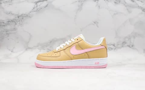 耐克Nike Air Force 1'07 se PRM纯原版本低帮空军一号肉粉色拼接内置Air全掌气垫百搭经典板鞋