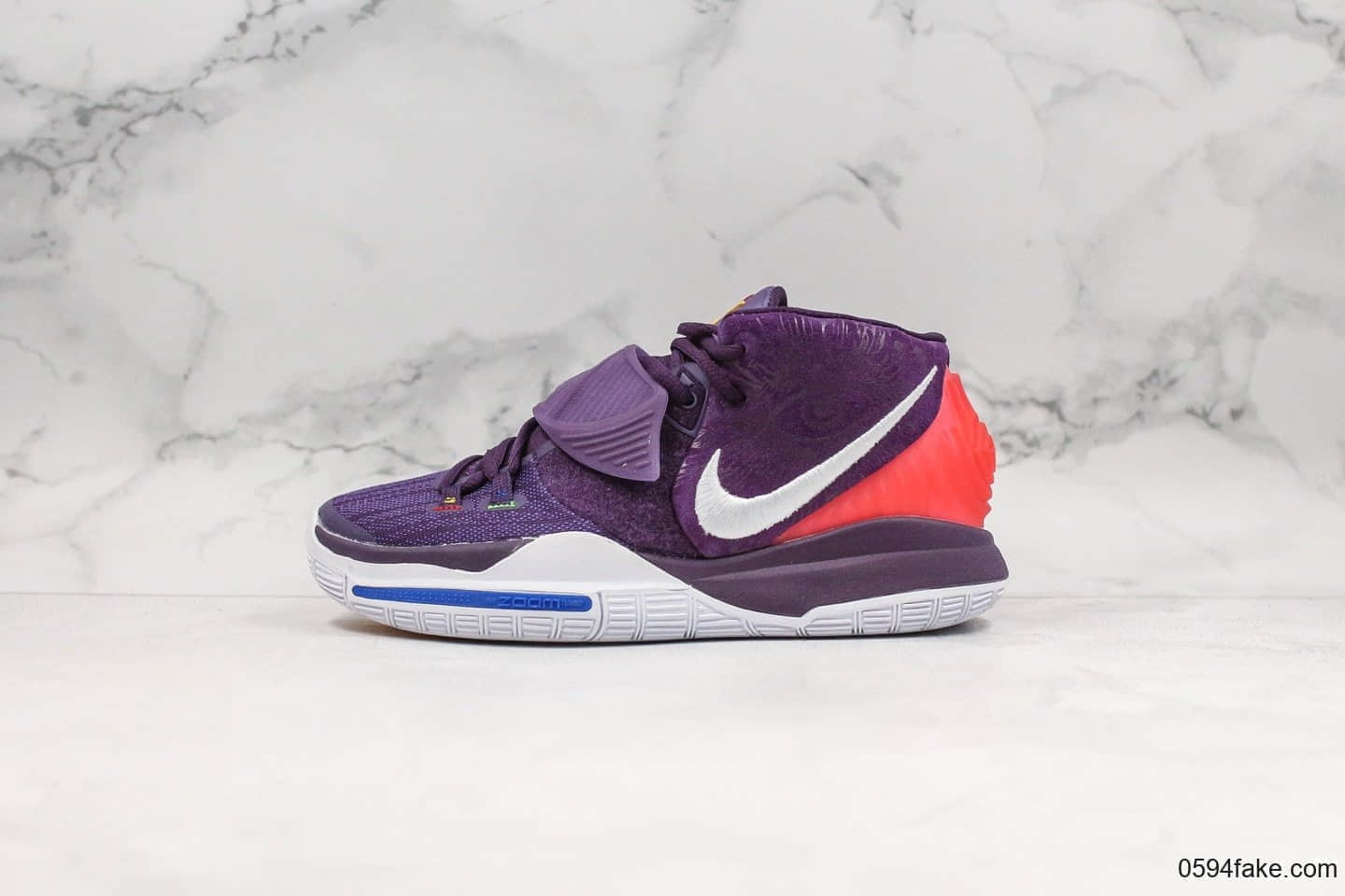 耐克Nike Kyrie 6 Grand Purple纯原版本欧文6代黑紫色内置气垫麂皮材质原档数据采集原厂Ortholite 欧斯莱缓震鞋垫 货号：BQ4630-500