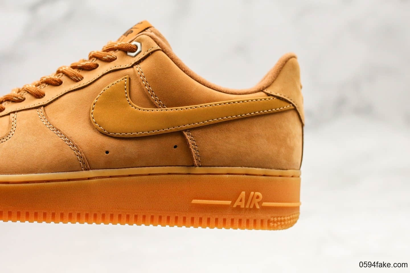 耐克Nike Air Force 1 07 Lv8 WB纯原ZG版本空军一号麂皮小麦2019新版正确鞋带花色内置气垫原盒原标低帮休闲板鞋 货号：CJ9179-200