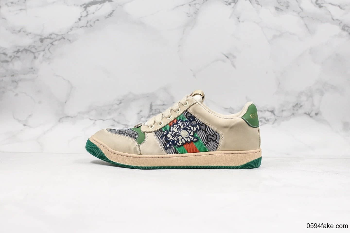 古驰Gucci 2019做旧花盒子猪年限定小猪纯原版本余文乐上脚经典原型复古百搭做旧老爹鞋