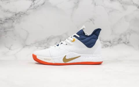 耐克Nike PG3 NASA EP纯原版本保罗乔治三代篮球鞋白蓝配色原盒原标内置ZOOM前掌气垫泡椒实战篮球鞋 货号：AO2608-109