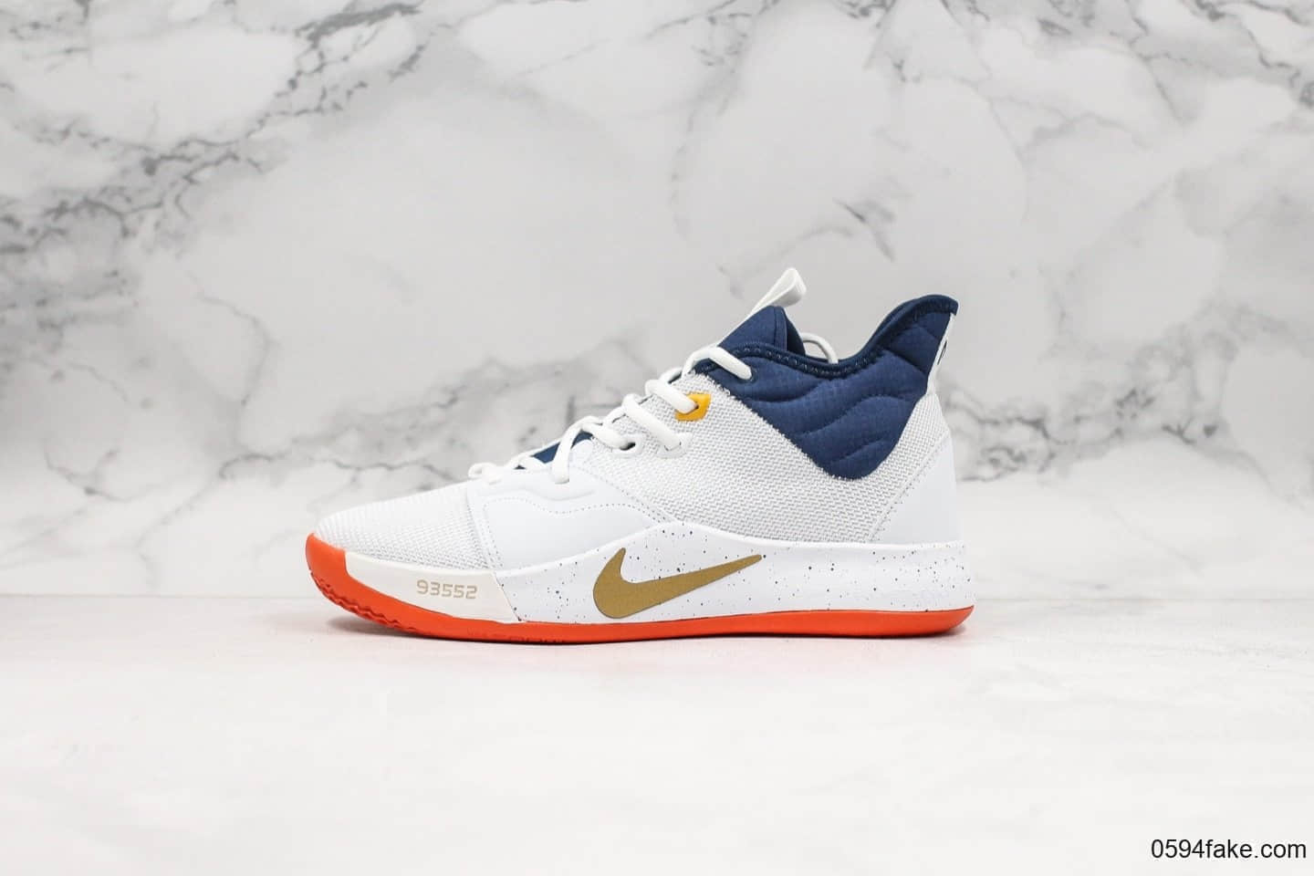 耐克Nike PG3 NASA EP纯原版本保罗乔治三代篮球鞋白蓝配色原盒原标内置ZOOM前掌气垫泡椒实战篮球鞋 货号：AO2608-109