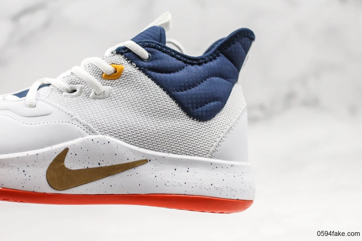 耐克Nike PG3 NASA EP纯原版本保罗乔治三代篮球鞋白蓝配色原盒原标内置ZOOM前掌气垫泡椒实战篮球鞋 货号：AO2608-109