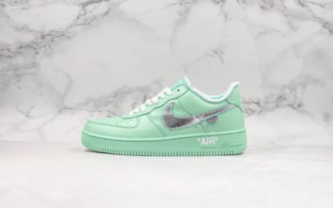 耐克Off-White X Nike Air Force 1公司级版本OW联名空军一号低帮运动板鞋薄荷绿新配色抢先出内置气垫原盒原标 货号：CI1173-300