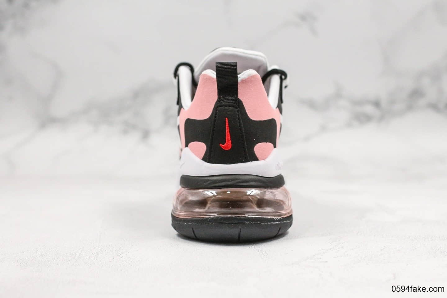 耐克Nike React Air Max 270 React纯原版本黑粉白高桥盾网纱系列机能半掌气垫跑步鞋 货号：AT6174-005