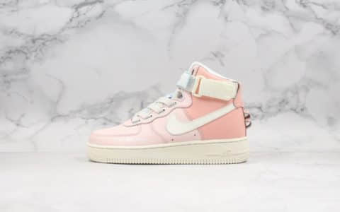 耐克Nike Air Force 1 Mid空军一号独角兽联名粉色纯原版本头层荔枝皮搭配内置全掌气垫休闲百搭板鞋 货号：CQ4810-621