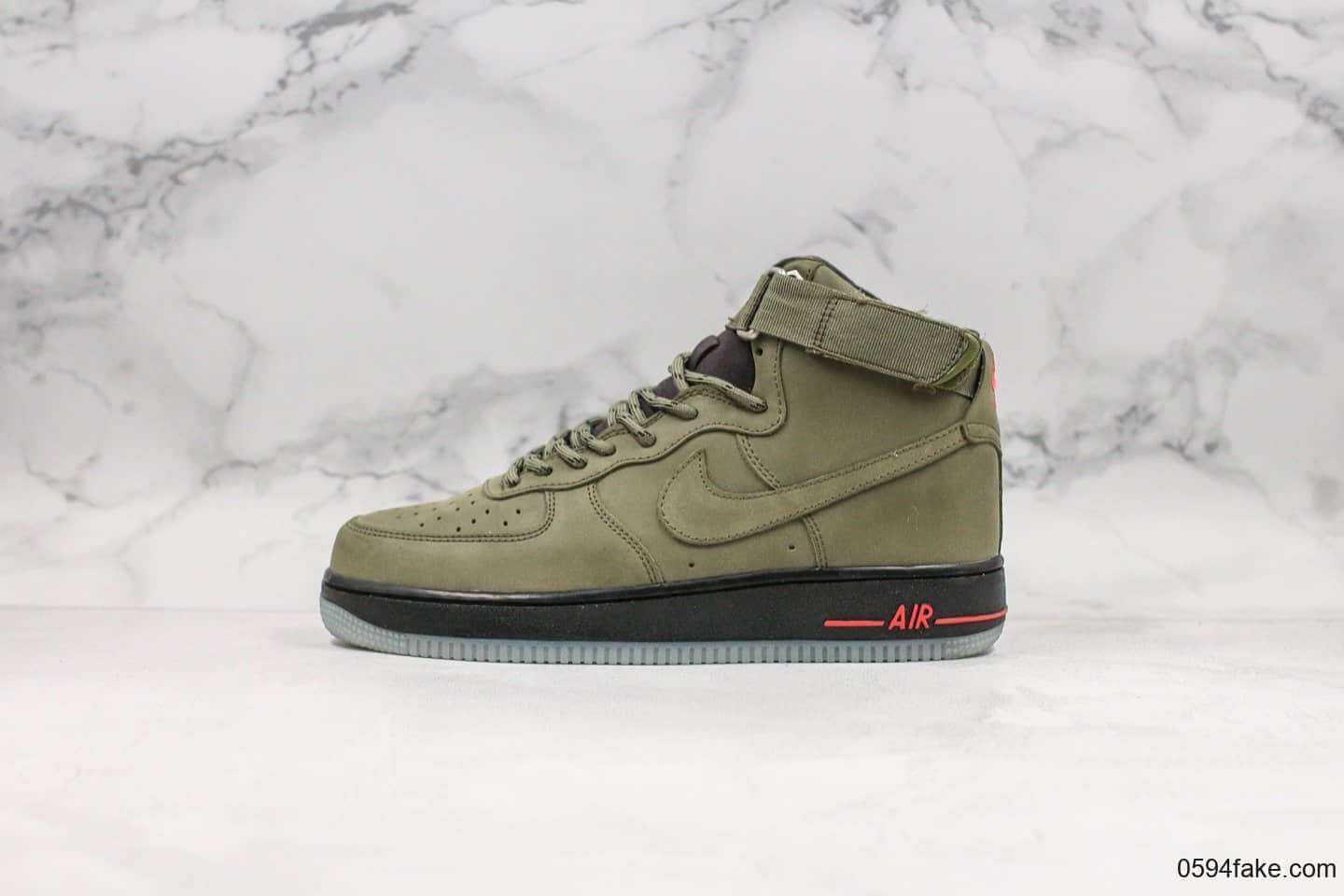 耐克Nike Air Force 1 High '07纯原版本高帮空军一号新版2019麂皮橄榄绿配色搭配同色系尼龙鞋带内置气垫 货号：CJ9178-200