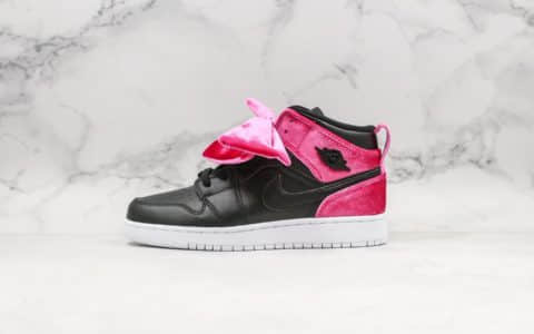 乔丹Air Jordan 1 Mid Bow中帮aj1丝绒蝴蝶结纯原版本原标原盒全新批次女子实战篮球鞋 货号：CK5678-006