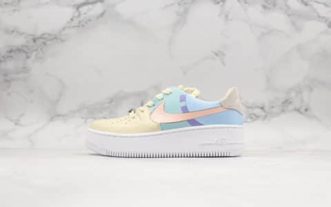 耐克Nike Air Force 1 Shadow纯原版本女子空军一号篮球场涂鸦元素厚底增高鞋糖果拼接内置气垫 货号：BV1976-002