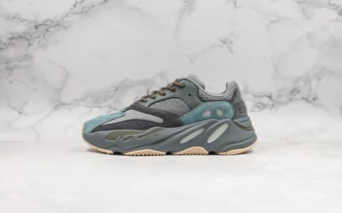 阿迪达斯adidas Yeezy Boost 700 Teal Blue纯原金标版本椰子700全新配色原厂巴斯夫中底网布搭配麂皮鞋面原档案数据开发复古老爹鞋 货号：FW2499