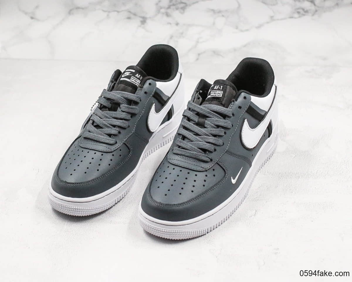 耐克Nike Air Force 1空军一号低帮休闲板鞋白灰色公司级原楦开发内置solo气垫 货号：CI0061-002