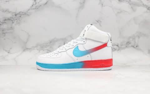 耐克Nike Air Force 1 Mid 07 LV8 解构简版AF1板鞋“彩虹渐变”公司级带半码原厂头层皮料电脑冲孔 货号：CJ0525-100