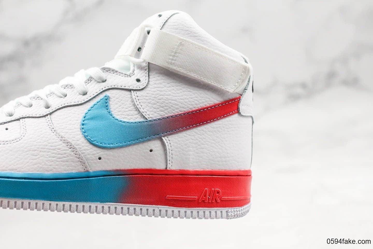 耐克Nike Air Force 1 Mid 07 LV8 解构简版AF1板鞋“彩虹渐变”公司级带半码原厂头层皮料电脑冲孔 货号：CJ0525-100