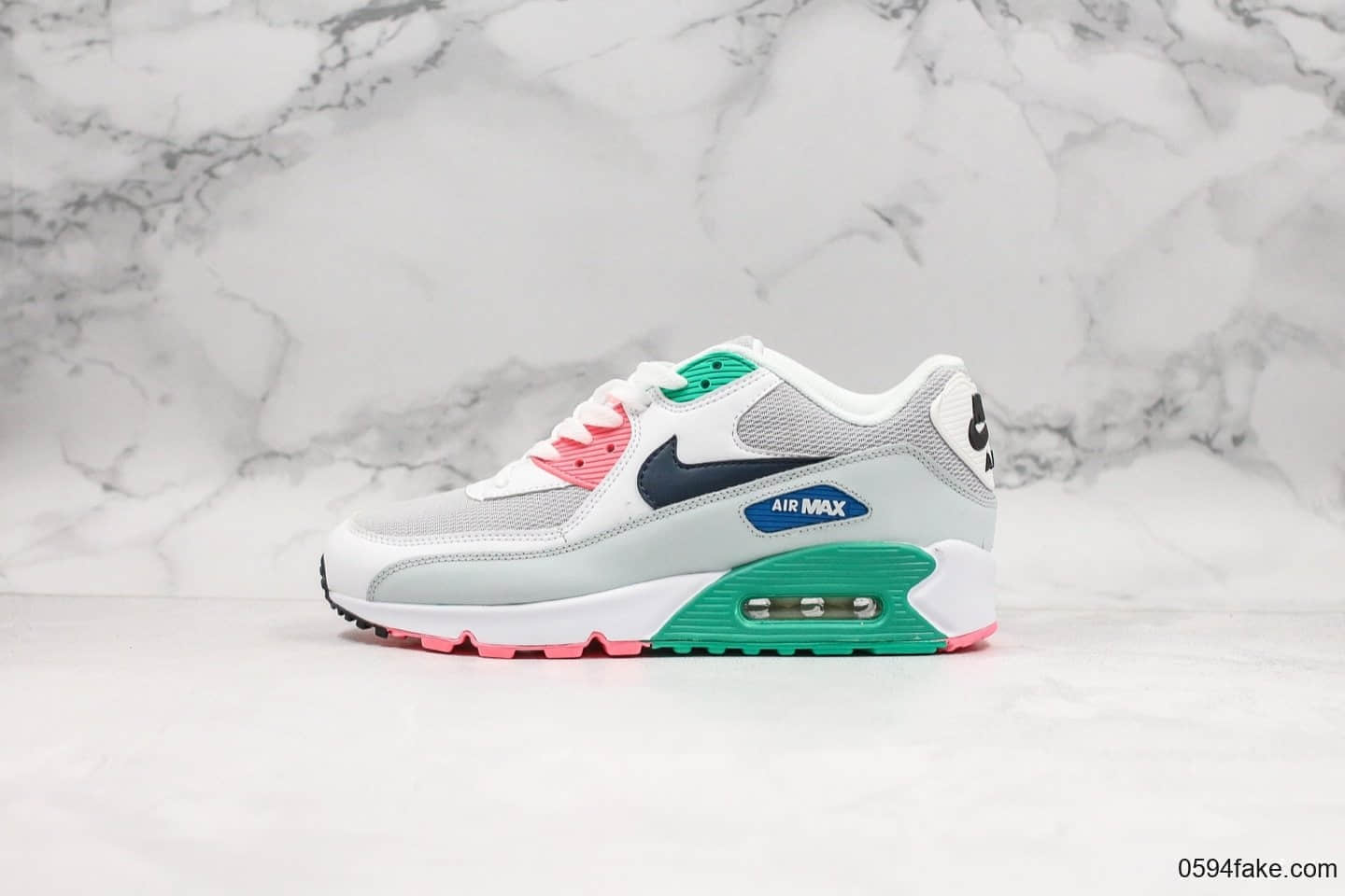 耐克Nike Air Max 90 Essential South Beach公司级版本南海岸max90新配色半掌气垫网面复古运动休闲慢跑鞋 货号：AJ1285-100